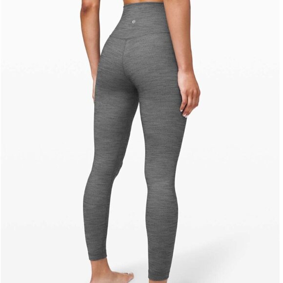 Lululemon Align Pant II 25" Mini Heathered Herringbone Heathered Black White / B - Picture 5 of 5